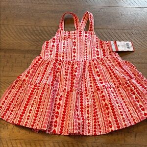 Heart Patterned Tiered Dress
